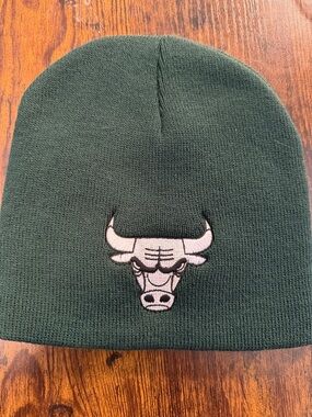Green Embroidered Bull Logo Knit Beanie - Chicago Bulls